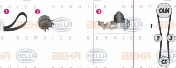 Behr-Hella 8MP 376 802-851 Ремень ГРМ, комплект с водяным насосом 8MP376802851: Отличная цена - Купить в Польше на 2407.PL!