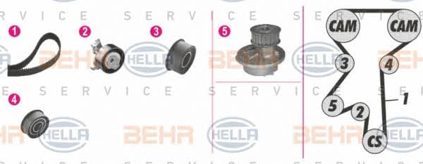 Behr-Hella 8MP 376 802-871 TIMING BELT KIT WITH WATER PUMP 8MP376802871: Buy near me in Poland at 2407.PL - Good price!