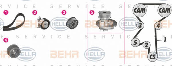 Behr-Hella 8MP 376 803-861 TIMING BELT KIT WITH WATER PUMP 8MP376803861: Buy near me in Poland at 2407.PL - Good price!