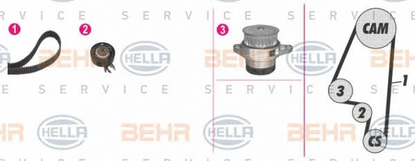 Behr-Hella 8MP 376 803-881 TIMING BELT KIT WITH WATER PUMP 8MP376803881: Buy near me in Poland at 2407.PL - Good price!