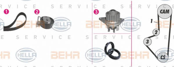 Behr-Hella 8MP 376 803-891 TIMING BELT KIT WITH WATER PUMP 8MP376803891: Buy near me at 2407.PL in Poland at an Affordable price!