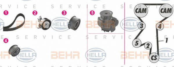 Behr-Hella 8MP 376 806-841 TIMING BELT KIT WITH WATER PUMP 8MP376806841: Buy near me in Poland at 2407.PL - Good price!