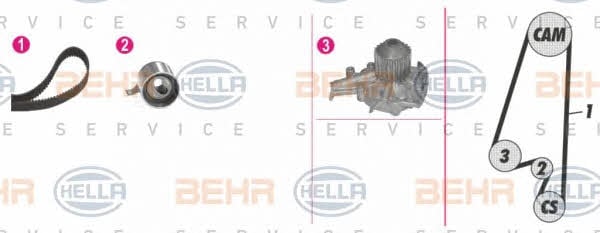 Behr-Hella 8MP 376 808-811 TIMING BELT KIT WITH WATER PUMP 8MP376808811: Buy near me in Poland at 2407.PL - Good price!