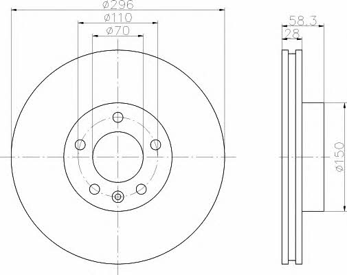 Hella-Pagid 8DD 355 102-831 Innenbelüftete Bremsscheibe vorne 8DD355102831: Kaufen Sie zu einem guten Preis in Polen bei 2407.PL!