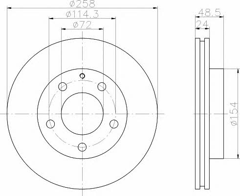 Hella-Pagid 8DD 355 103-221 Front brake disc ventilated 8DD355103221: Buy near me in Poland at 2407.PL - Good price!