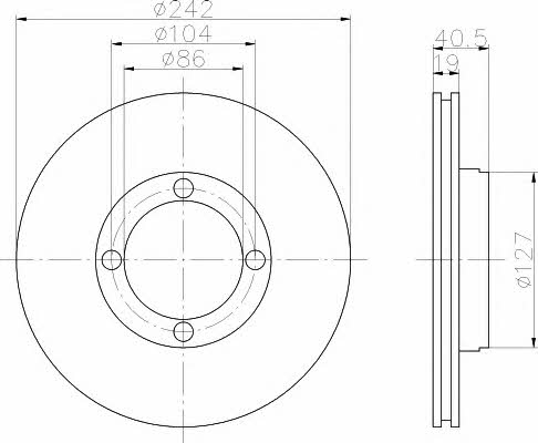 Hella-Pagid 8DD 355 103-271 Диск гальмівний передній вентильований 8DD355103271: Приваблива ціна - Купити у Польщі на 2407.PL!