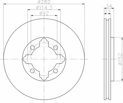 Hella-Pagid 8DD 355 105-301 Диск гальмівний передній вентильований 8DD355105301: Приваблива ціна - Купити у Польщі на 2407.PL!