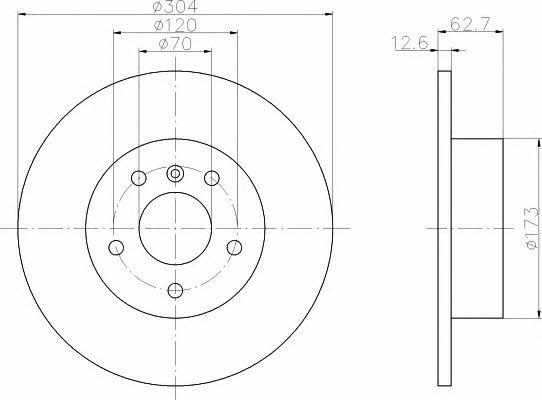 Hella-Pagid 8DD 355 106-371 Тормозной диск задний невентилируемый 8DD355106371: Отличная цена - Купить в Польше на 2407.PL!