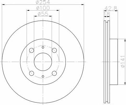 Hella-Pagid 8DD 355 108-721 Front brake disc ventilated 8DD355108721: Buy near me in Poland at 2407.PL - Good price!