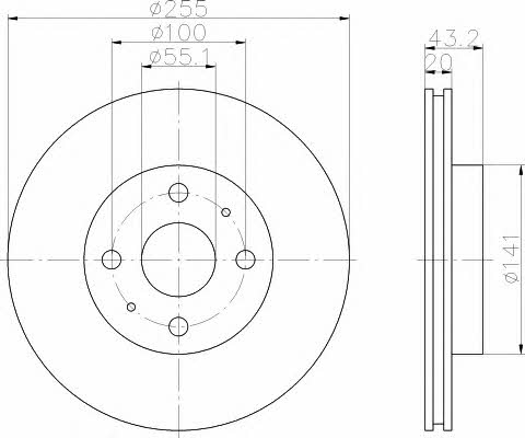 Hella-Pagid 8DD 355 108-881 Innenbelüftete Bremsscheibe vorne 8DD355108881: Kaufen Sie zu einem guten Preis in Polen bei 2407.PL!