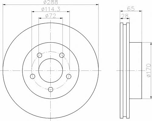 Hella-Pagid 8DD 355 109-391 Front brake disc ventilated 8DD355109391: Buy near me in Poland at 2407.PL - Good price!