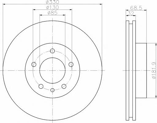 Hella-Pagid 8DD 355 109-721 Диск гальмівний передній вентильований 8DD355109721: Приваблива ціна - Купити у Польщі на 2407.PL!