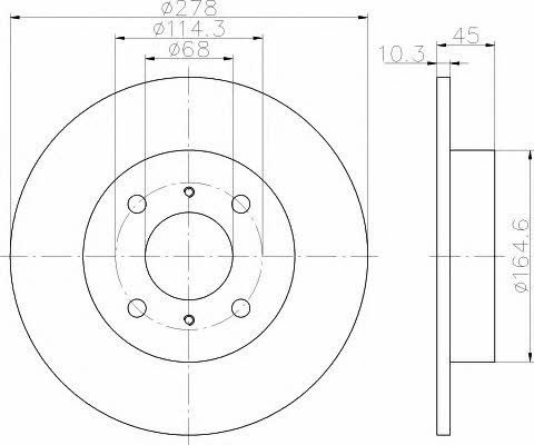 Hella-Pagid 8DD 355 110-661 Тормозной диск задний невентилируемый 8DD355110661: Отличная цена - Купить в Польше на 2407.PL!