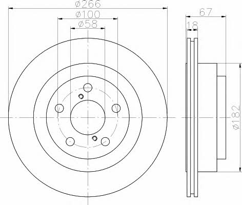 Hella-Pagid 8DD 355 112-341 Rear ventilated brake disc 8DD355112341: Buy near me in Poland at 2407.PL - Good price!