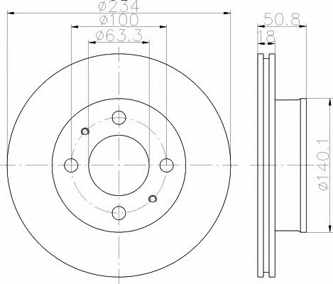 Hella-Pagid 8DD 355 112-761 Brake disc 8DD355112761: Buy near me in Poland at 2407.PL - Good price!