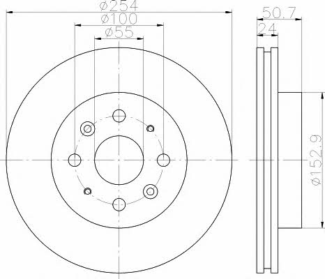 Hella-Pagid 8DD 355 112-781 Front brake disc ventilated 8DD355112781: Buy near me in Poland at 2407.PL - Good price!