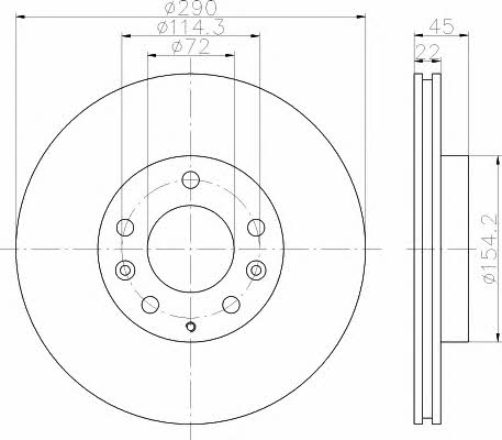 Hella-Pagid 8DD 355 115-311 Диск гальмівний передній вентильований 8DD355115311: Приваблива ціна - Купити у Польщі на 2407.PL!