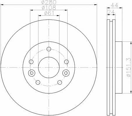 Hella-Pagid 8DD 355 117-781 Тормозной диск передний вентилируемый 8DD355117781: Отличная цена - Купить в Польше на 2407.PL!