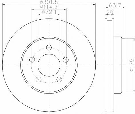 Hella-Pagid 8DD 355 119-241 Front brake disc ventilated 8DD355119241: Buy near me in Poland at 2407.PL - Good price!