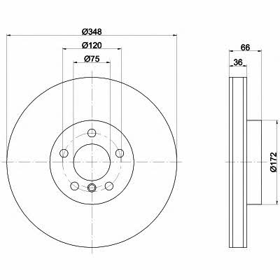 Hella-Pagid 8DD 355 119-261 Front brake disc ventilated 8DD355119261: Buy near me in Poland at 2407.PL - Good price!