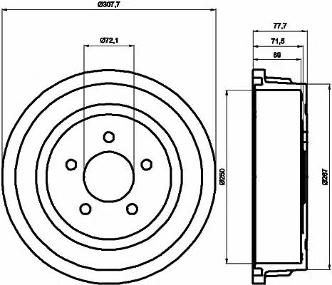 Hella-Pagid 8DT 355 300-721 Rear brake drum 8DT355300721: Buy near me in Poland at 2407.PL - Good price!