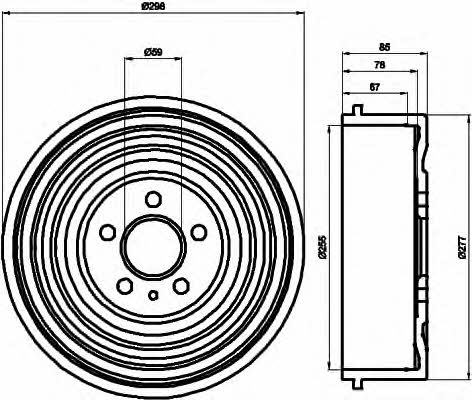 Hella-Pagid 8DT 355 301-591 Барабан гальмівний 8DT355301591: Приваблива ціна - Купити у Польщі на 2407.PL!