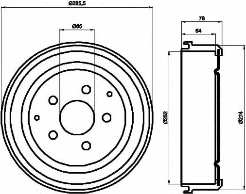 Hella-Pagid 8DT 355 301-641 Барабан гальмівний 8DT355301641: Приваблива ціна - Купити у Польщі на 2407.PL!