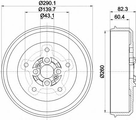 Hella-Pagid 8DT 355 302-501 Rear brake drum 8DT355302501: Buy near me at 2407.PL in Poland at an Affordable price!