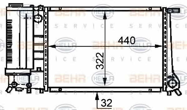 Behr-Hella 8MK 376 717-464 Radiator, engine cooling 8MK376717464: Buy near me in Poland at 2407.PL - Good price!