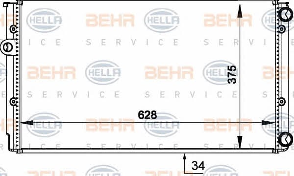 Behr-Hella 8MK 376 714-044 Chłodnica, układ chłodzenia silnika 8MK376714044: Dobra cena w Polsce na 2407.PL - Kup Teraz!
