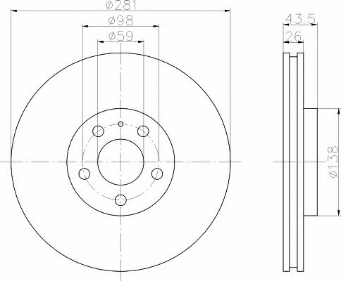 Hella-Pagid 8DD 355 103-131 Front brake disc ventilated 8DD355103131: Buy near me in Poland at 2407.PL - Good price!