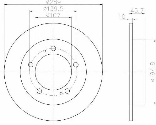 Hella-Pagid 8DD 355 103-611 Unventilated front brake disc 8DD355103611: Buy near me in Poland at 2407.PL - Good price!