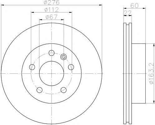 Hella-Pagid 8DD 355 104-521 Front brake disc ventilated 8DD355104521: Buy near me in Poland at 2407.PL - Good price!