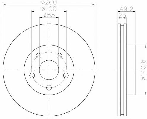 Hella-Pagid 8DD 355 106-511 Brake disc 8DD355106511: Buy near me in Poland at 2407.PL - Good price!