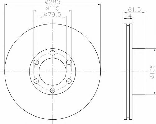 Hella-Pagid 8DD 355 106-611 Brake disc 8DD355106611: Buy near me at 2407.PL in Poland at an Affordable price!