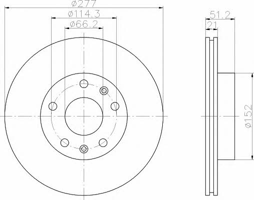 Hella-Pagid 8DD 355 108-901 Front brake disc ventilated 8DD355108901: Buy near me in Poland at 2407.PL - Good price!