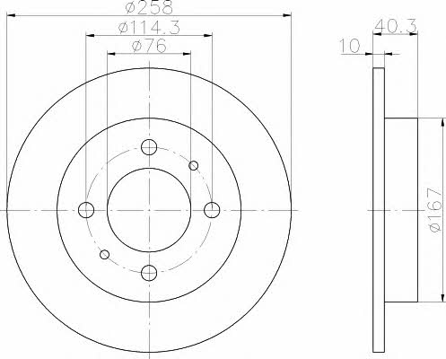 Hella-Pagid 8DD 355 109-061 Bremsscheibe hinten, unbelüftet 8DD355109061: Bestellen Sie in Polen zu einem guten Preis bei 2407.PL!