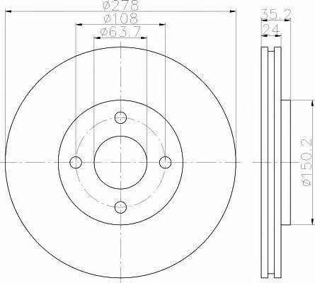 Hella-Pagid 8DD 355 110-981 Brake disc 8DD355110981: Buy near me in Poland at 2407.PL - Good price!