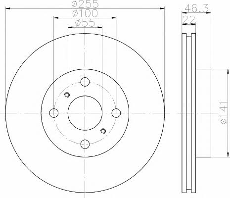 Hella-Pagid 8DD 355 113-581 Диск гальмівний передній вентильований 8DD355113581: Приваблива ціна - Купити у Польщі на 2407.PL!