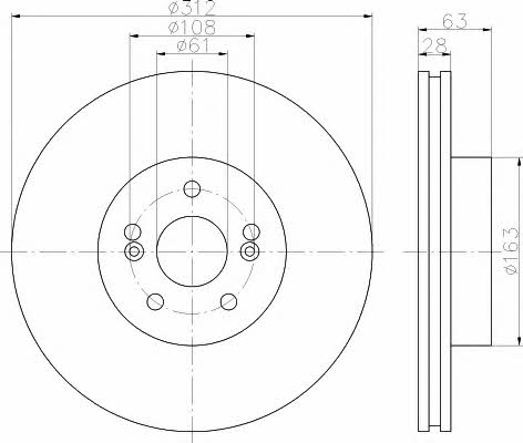 Hella-Pagid 8DD 355 114-631 Brake disc 8DD355114631: Buy near me in Poland at 2407.PL - Good price!