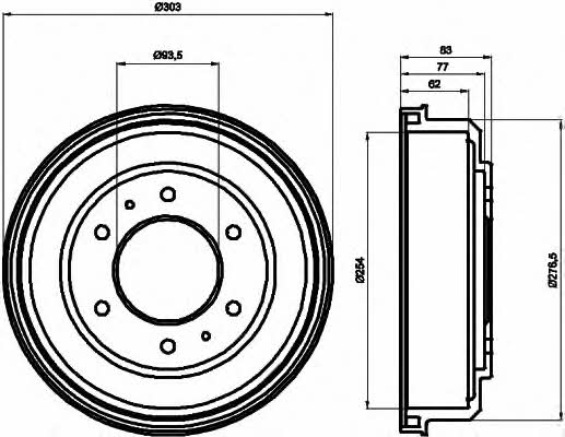 Hella-Pagid 8DT 355 302-291 Brake drum 8DT355302291: Buy near me at 2407.PL in Poland at an Affordable price!