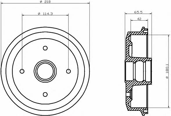 Hella-Pagid 8DT 355 302-321 Rear brake drum 8DT355302321: Buy near me in Poland at 2407.PL - Good price!