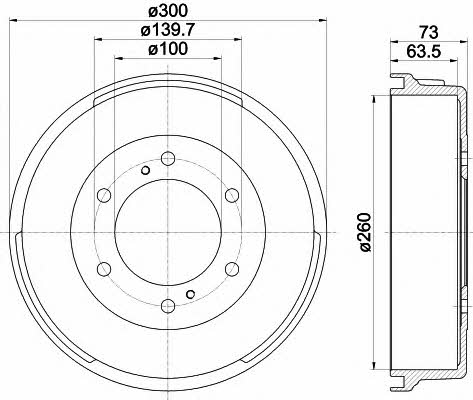 Hella-Pagid 8DT 355 302-361 Rear brake drum 8DT355302361: Buy near me at 2407.PL in Poland at an Affordable price!