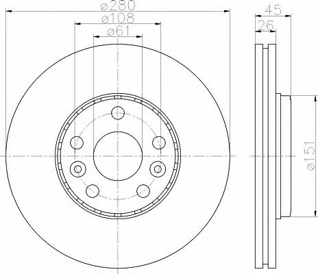 Hella-Pagid 8DD 355 119-691 Диск гальмівний передній вентильований 8DD355119691: Приваблива ціна - Купити у Польщі на 2407.PL!