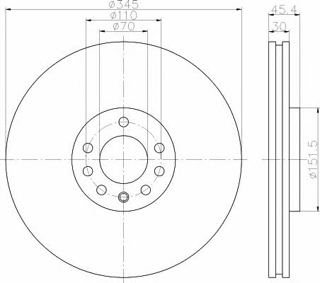 Hella-Pagid 8DD 355 120-091 Front brake disc ventilated 8DD355120091: Buy near me in Poland at 2407.PL - Good price!