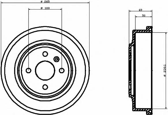 Hella-Pagid 8DT 355 300-921 Rear brake drum 8DT355300921: Buy near me at 2407.PL in Poland at an Affordable price!
