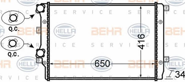Behr-Hella 8MK 376 726-704 Radiator, engine cooling 8MK376726704: Buy near me at 2407.PL in Poland at an Affordable price!