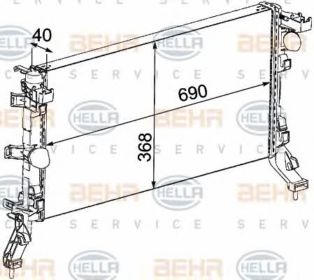 Behr-Hella 8MK 376 745-201 Radiator, engine cooling 8MK376745201: Buy near me in Poland at 2407.PL - Good price!