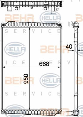 Behr-Hella 8MK 376 755-391 Radiator, engine cooling 8MK376755391: Buy near me at 2407.PL in Poland at an Affordable price!