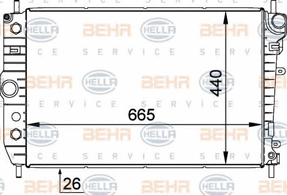 Radiator, engine cooling Behr-Hella 8MK 376 764-041